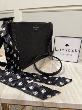 Kate Spade Shimmy Glitter Black Sparkle Crossbody